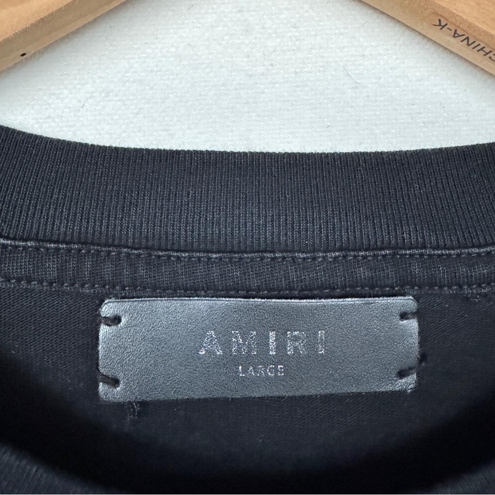 Amiri Bandana Print Men's T Shirt Black Graphic Tee Size L Casual Streetwear - Picture 3 of 7